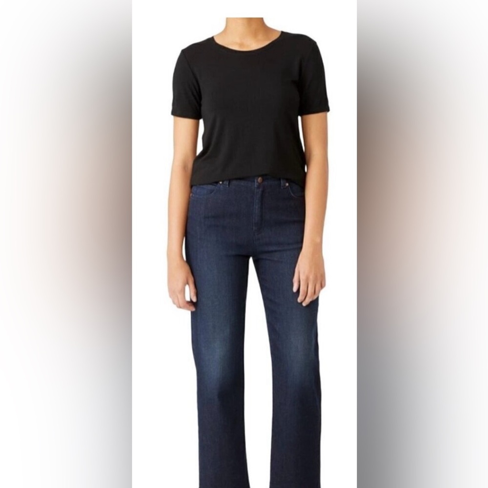 Eileen Fisher Organic Cotton Stretch Straight Ankle Jeans Size 10